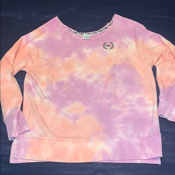 PINK Victoria's Secret Tops - VS Pink & Peach tie dye top